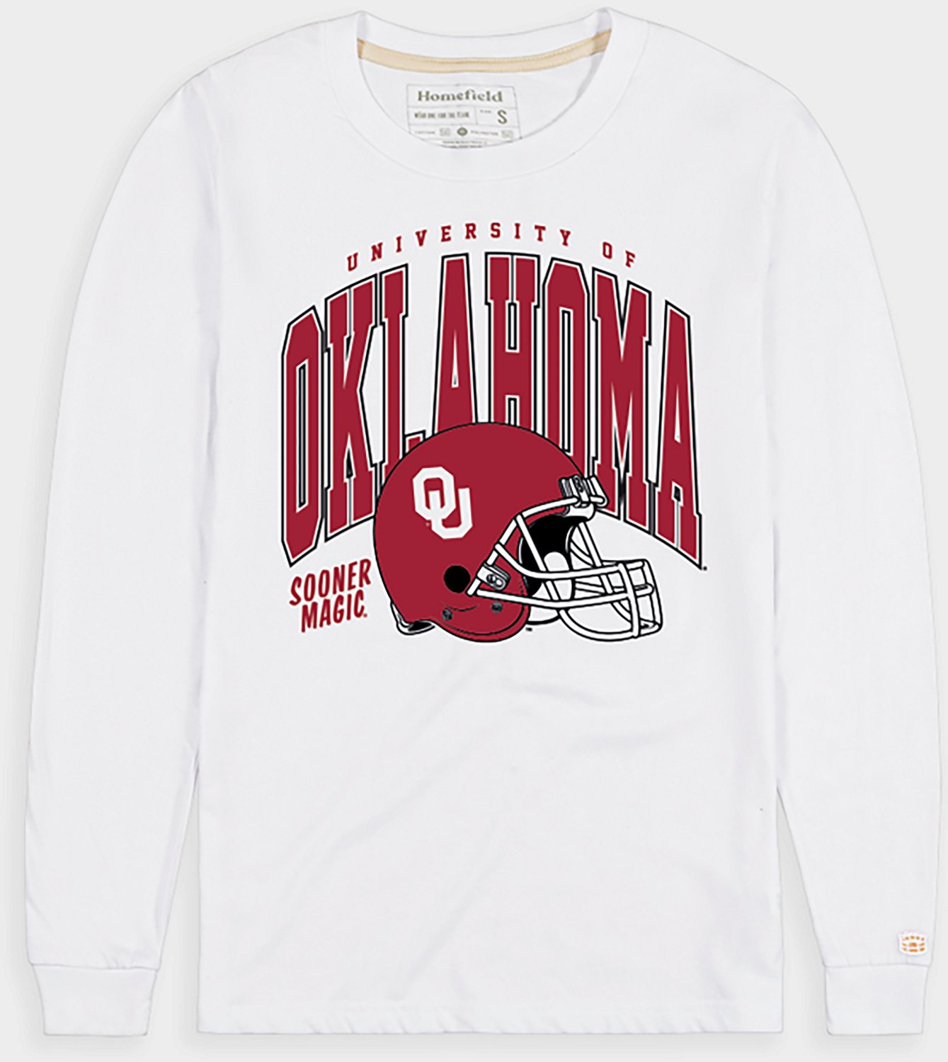 Homefield Men's Oklahoma Sooners Retro Football Helmet Long Sleeve T-shirt