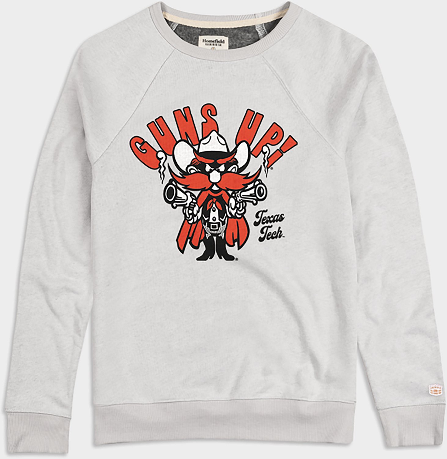 Homefield Men's Texas Tech Red Raiders Vintage Guns Up Long Sleeve Crew Sweatshirt