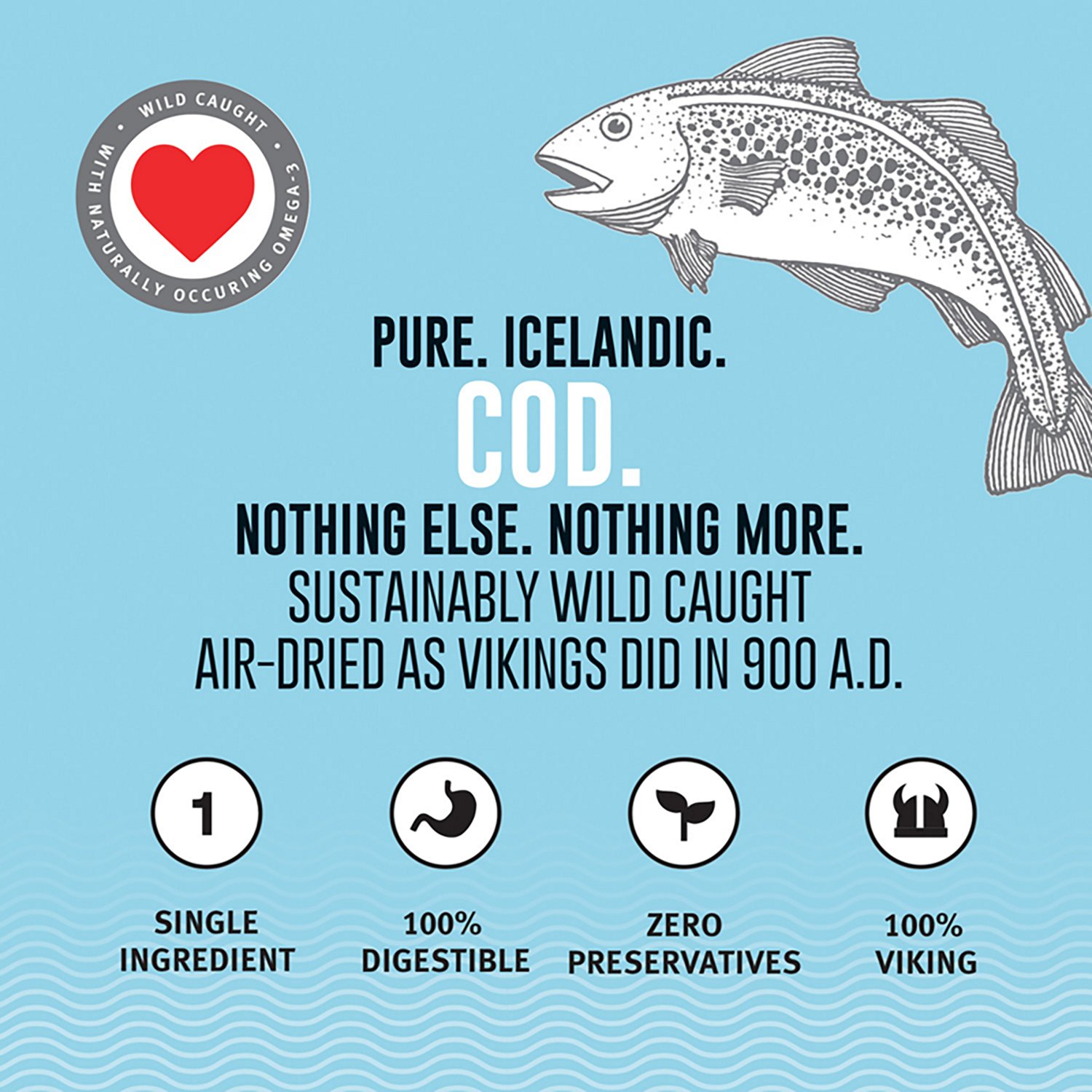 Icelandic+ 5 in Hand Wrapped Cod Skin Chew Stick 3-Pack