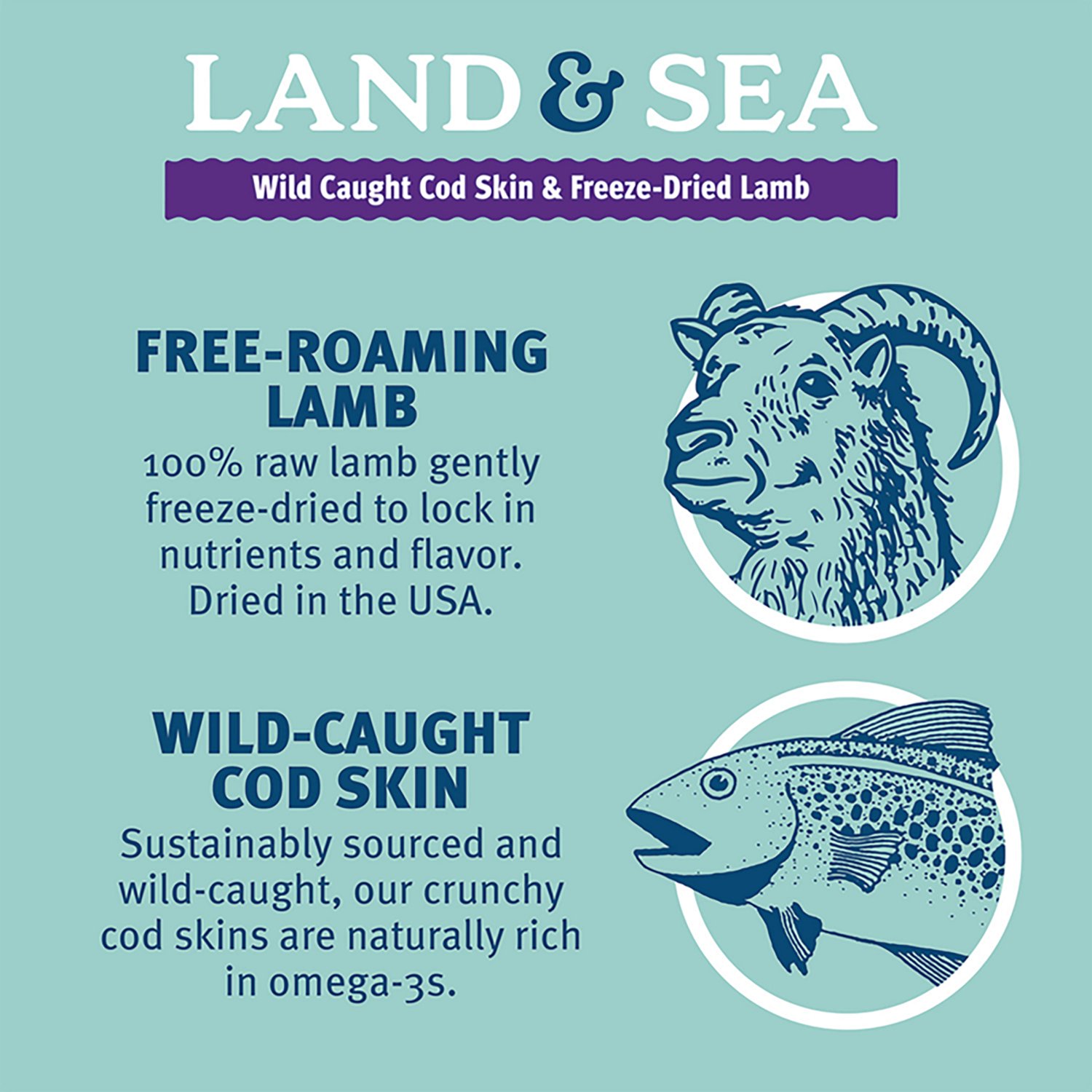 Icelandic+ 2.4 oz Land & Sea Wild Caught Cod Skin & Freeze-Dried