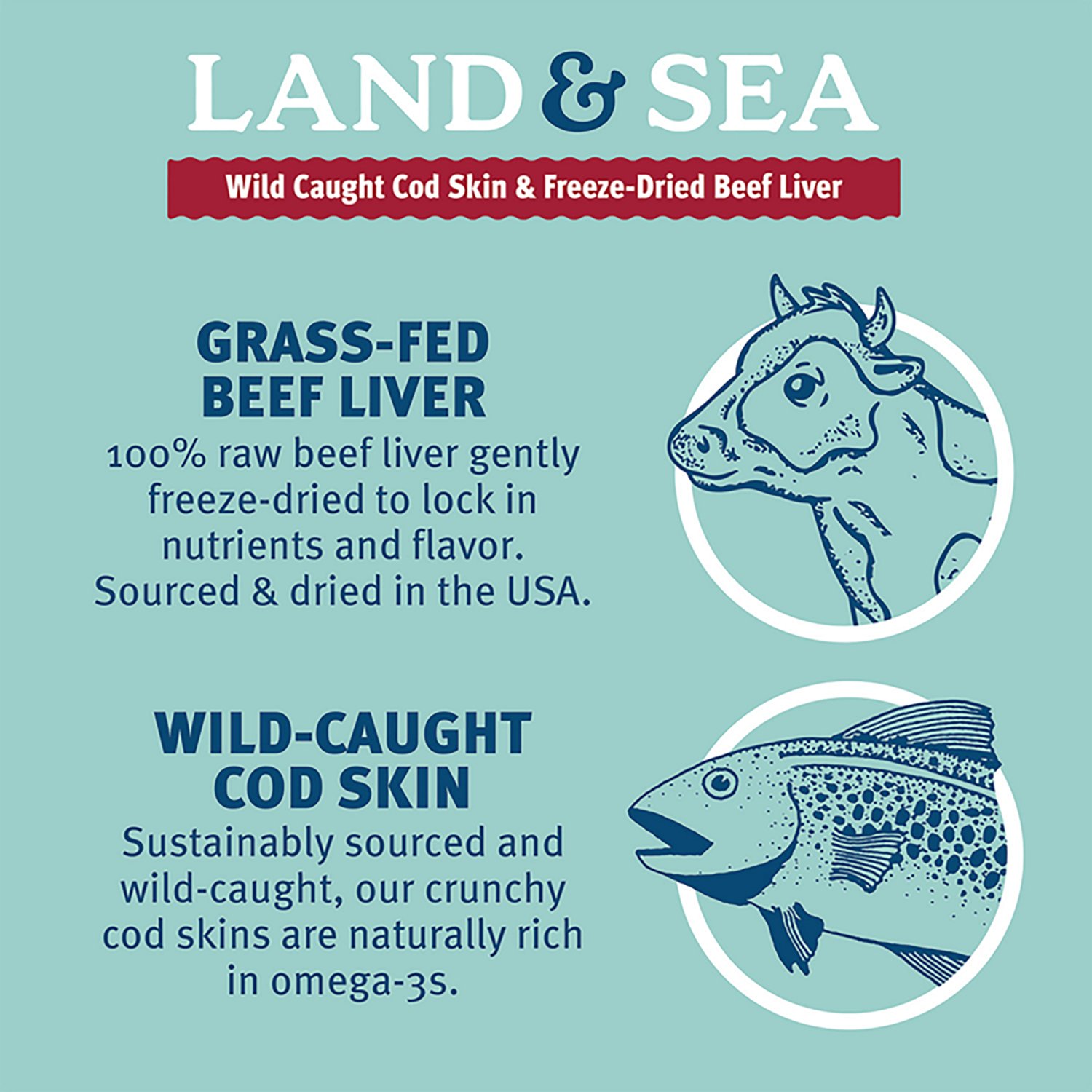 Icelandic+ 6.75 oz Land & Sea Wild Caught Cod Skin & Freeze-Dried Chicken Breast Dog Treats - view number 5
