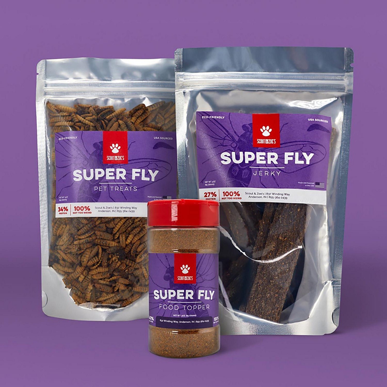 Scout & Zoe's 10 oz Super Fly Swarm Trio Larvae Jerky Topper 3-Pack - view number 7