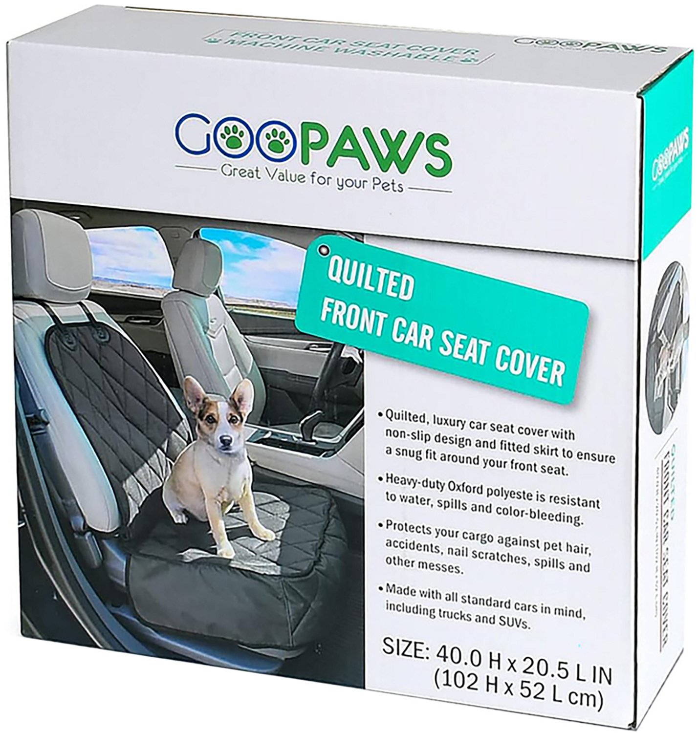Jespet & Goopaws 40 in Quilted Pet Front Car Seat Cover