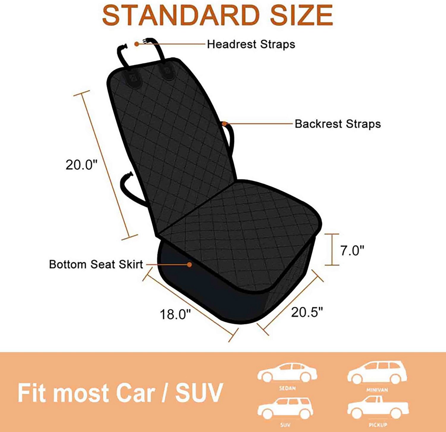 Jespet & Goopaws 40 in Quilted Pet Front Car Seat Cover - view number 5