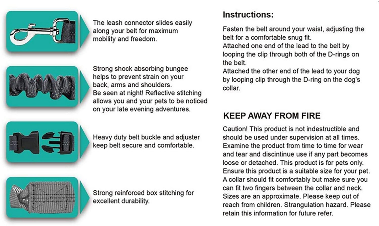 Jespet & Goopaws Hands-Free Bungee Dog Leash - view number 3