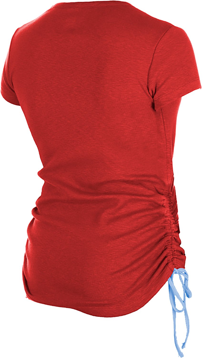 New Era Women's Texas Rangers Short Sleeve Ruched Side T-shirt - view number 2