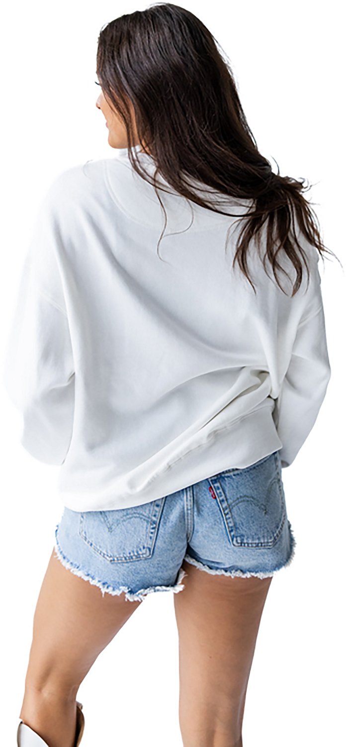 Gameday Social Women's University of Oklahoma Philly Split Lantern Sleeve Crew Sweatshirt - view number 2