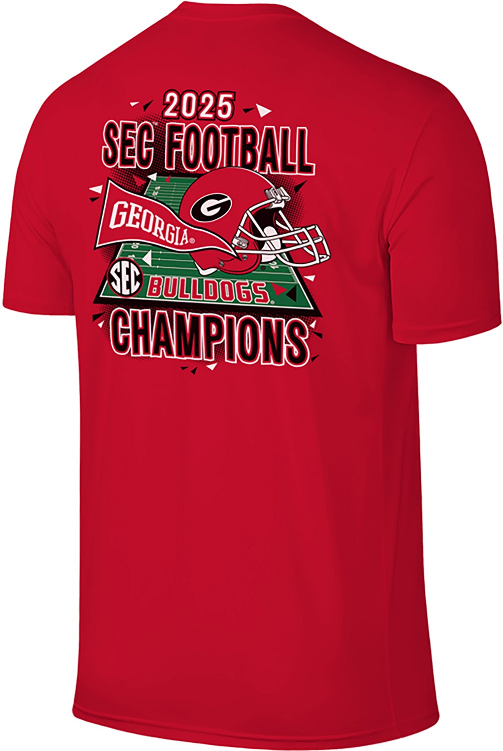 WILDCAT RETRO Men's University of Georgia 2025 SEC Champions Helmet Short Sleeve T-Shirt - view number 3
