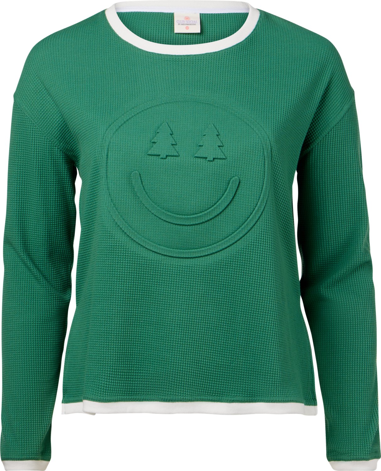 Jadelynn Brooke Women's Embossed Effortless Long Sleeve Crew Graphic Pullover - view number 7