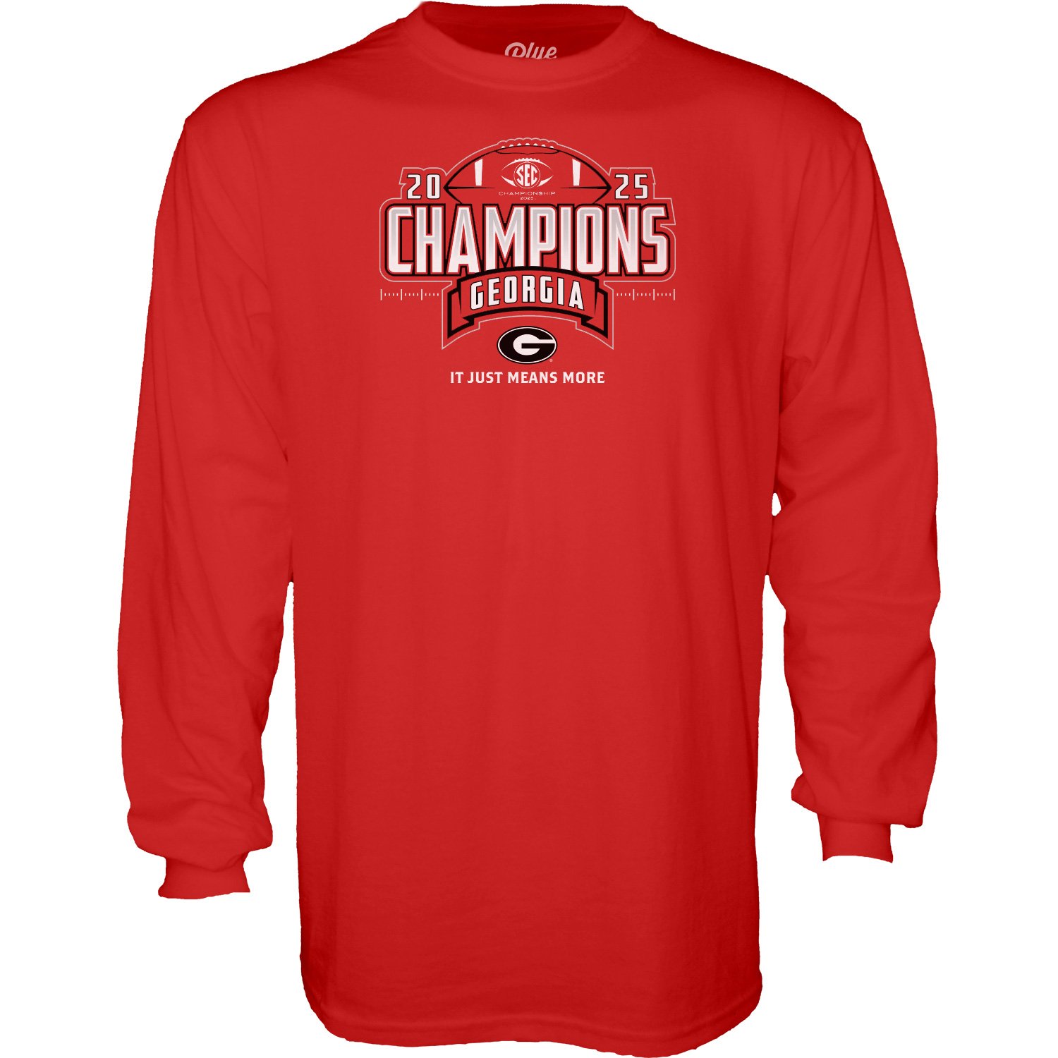 Blue 84 Georgia Bulldogs 2025 SEC Football Conference Champions Locker Room Long Sleeve T-Shirt - view number 1