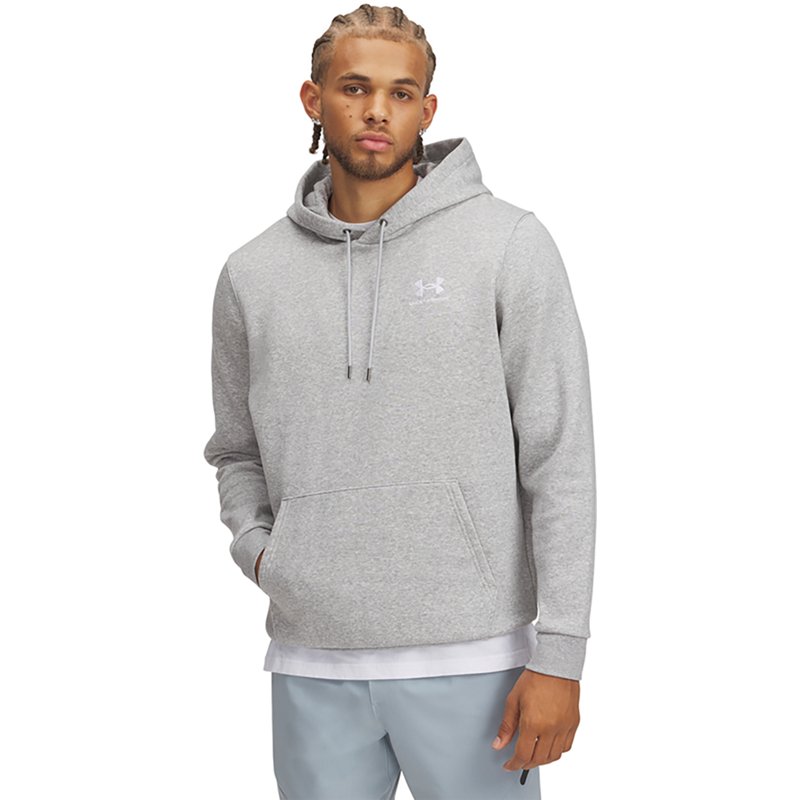 Under Armour Mens Icon Fleece Hoodie - - Mod Gray / White Size XL