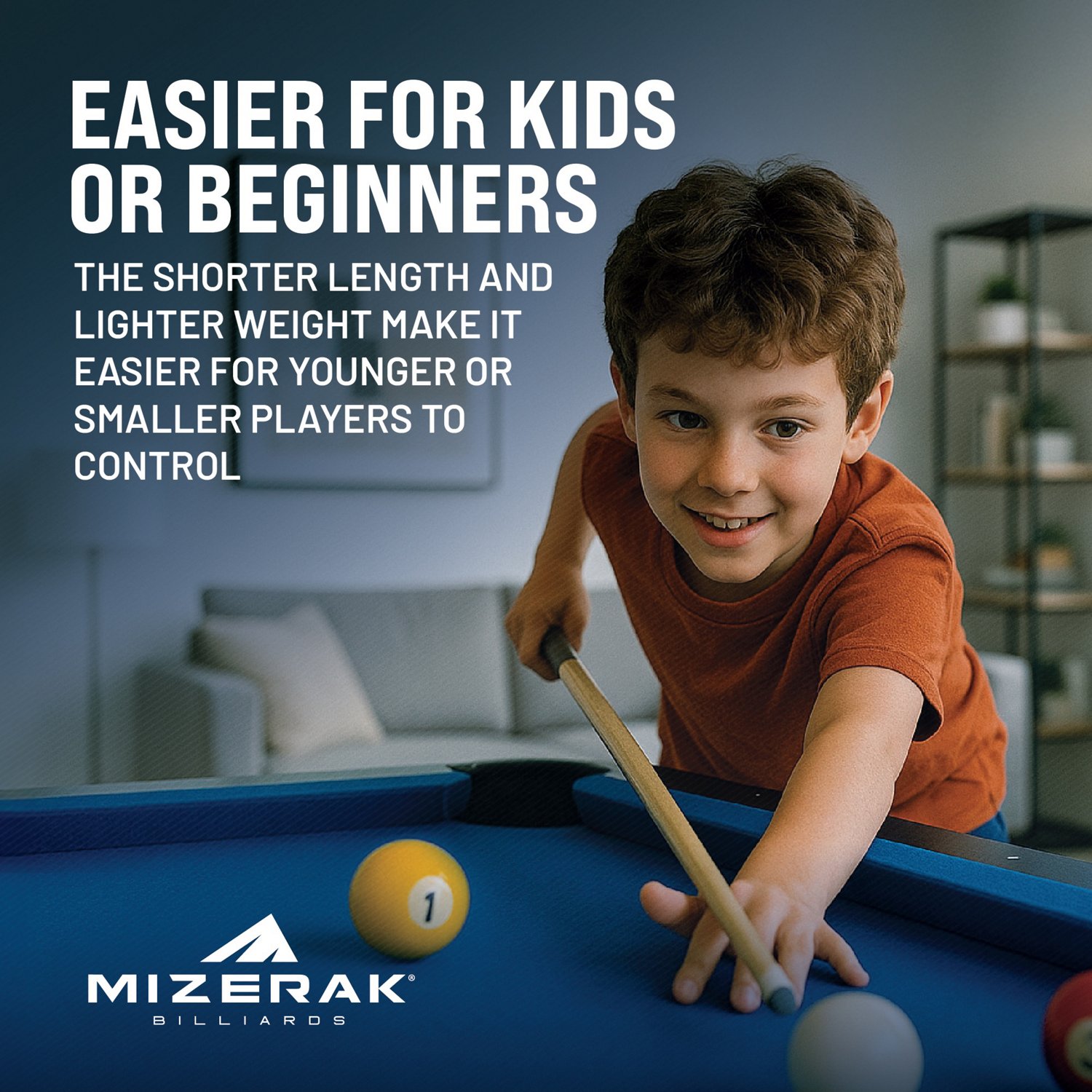 Mizerak 40" One-Piece Shorty Cue - view number 4