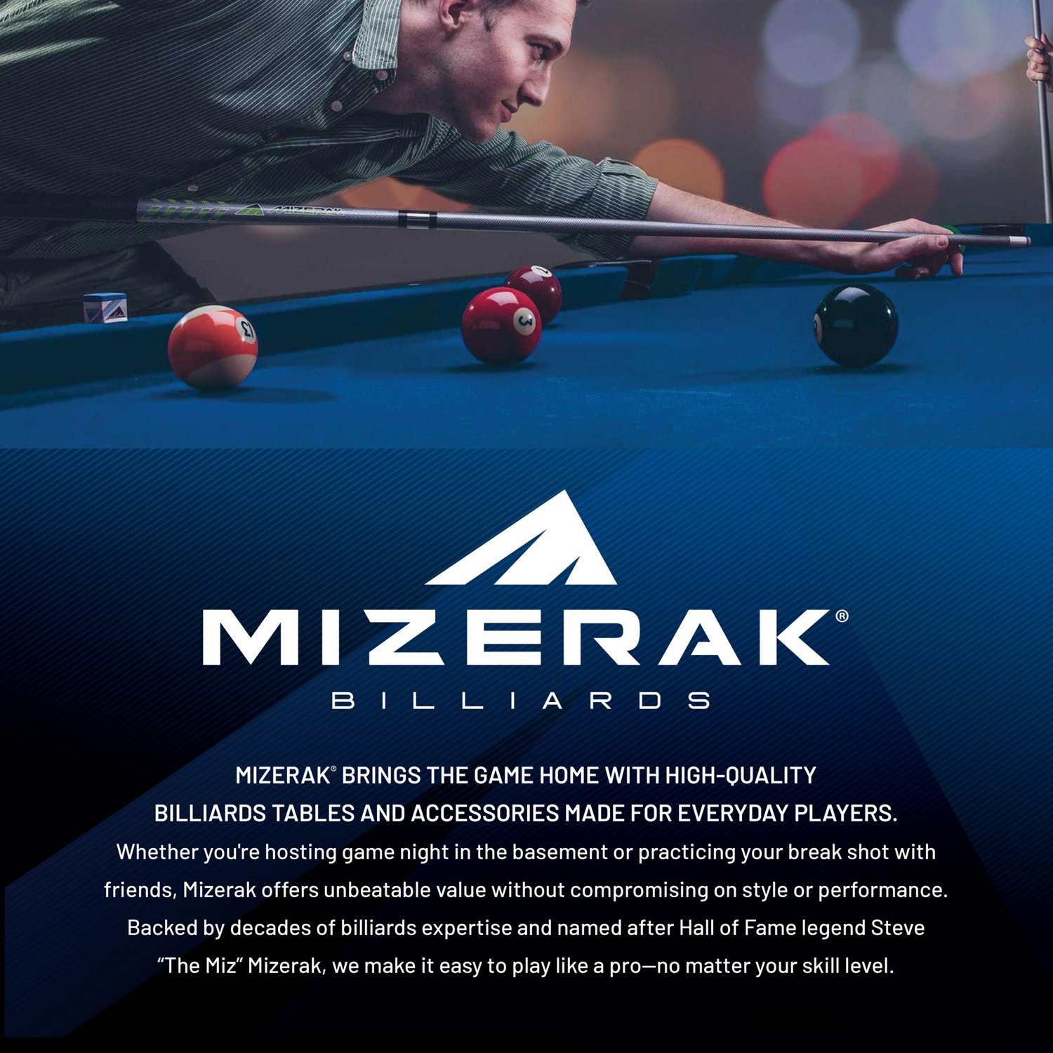Mizerak 57" Two-Piece Hardwood Cue - view number 5