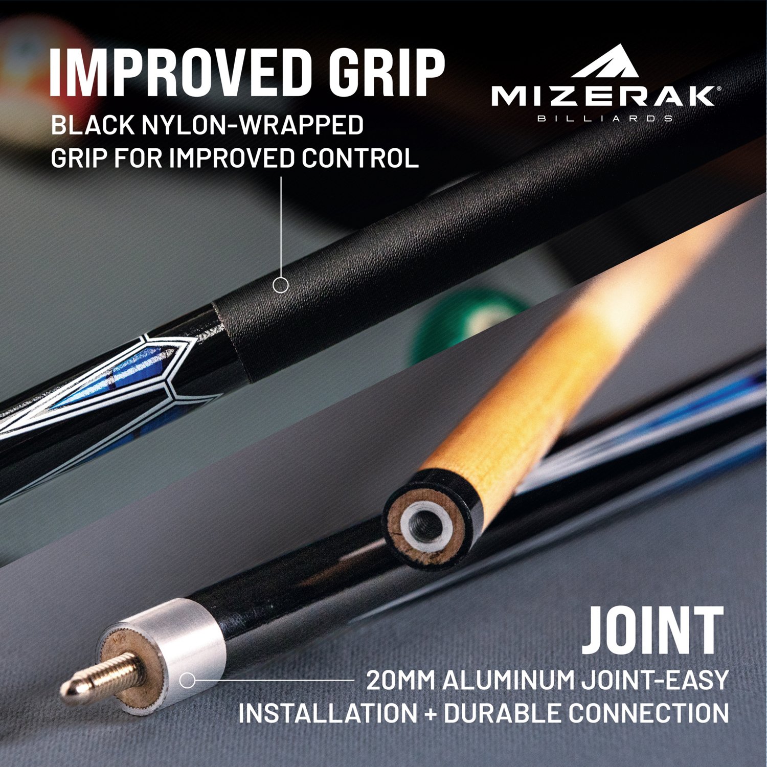 Mizerak 57 in Deluxe 2-Piece Hardwood Cue - view number 3