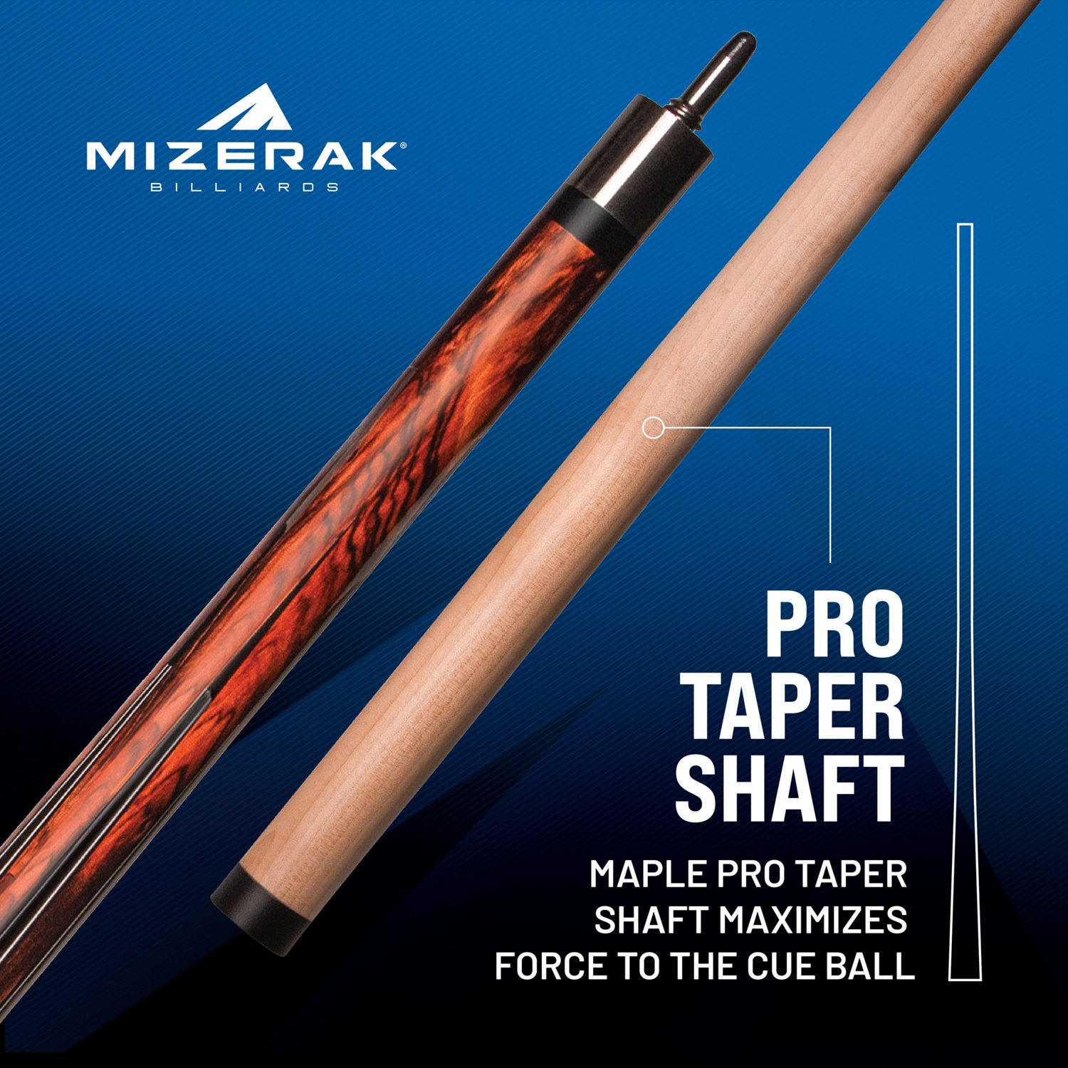 Mizerak 58" Two-Piece Maple Shaft Cue - view number 5