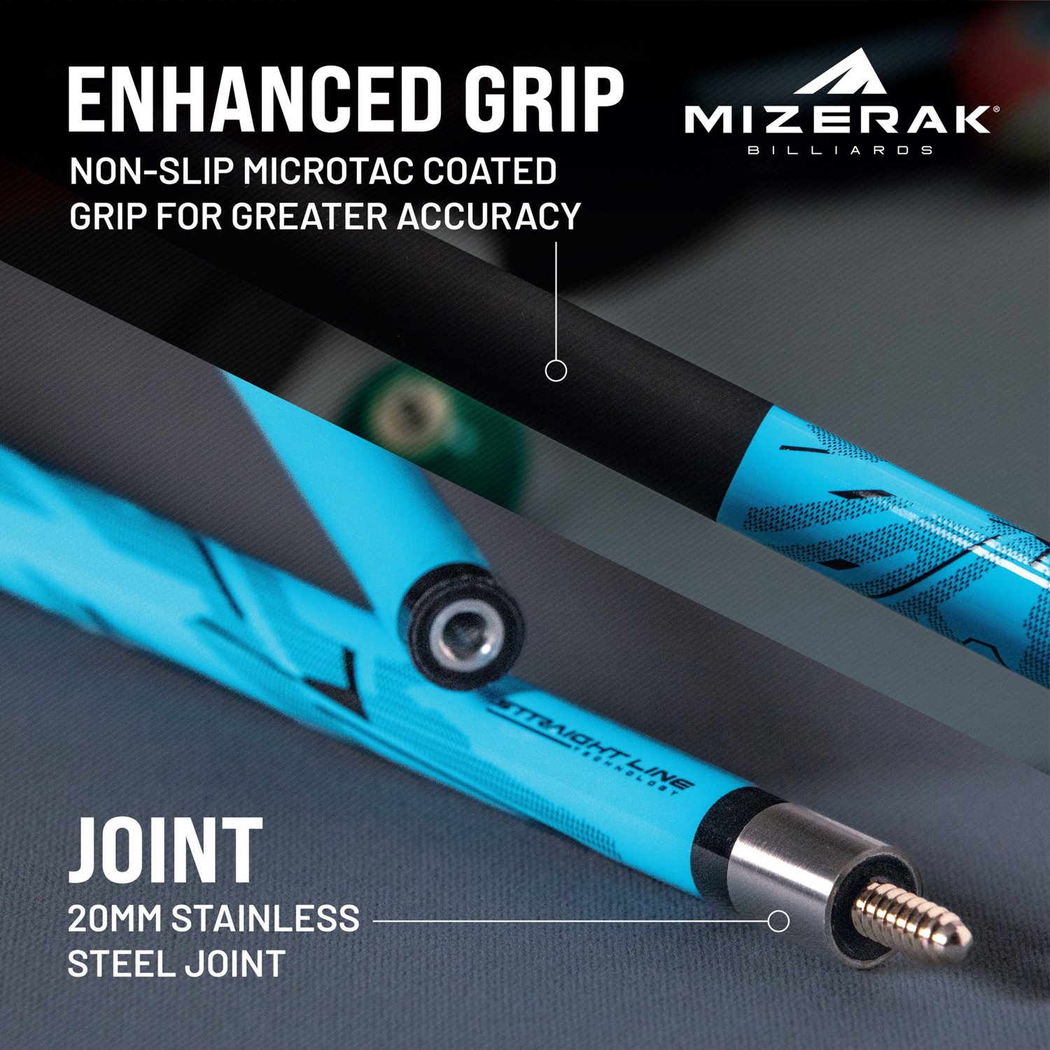 Mizerak 58" Two-Piece Neon Composite Cue - view number 3