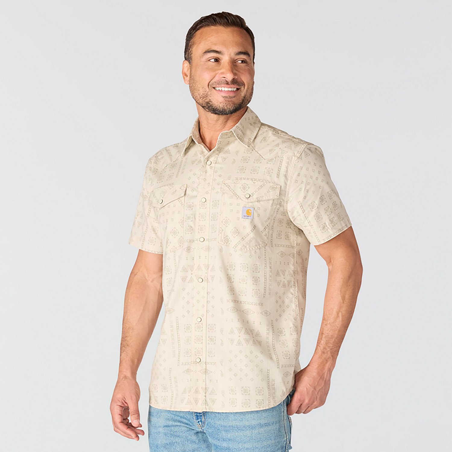 Carhartt Men's Montana Bozeman Relaxed Short Sleeve Bandana Print Shirt