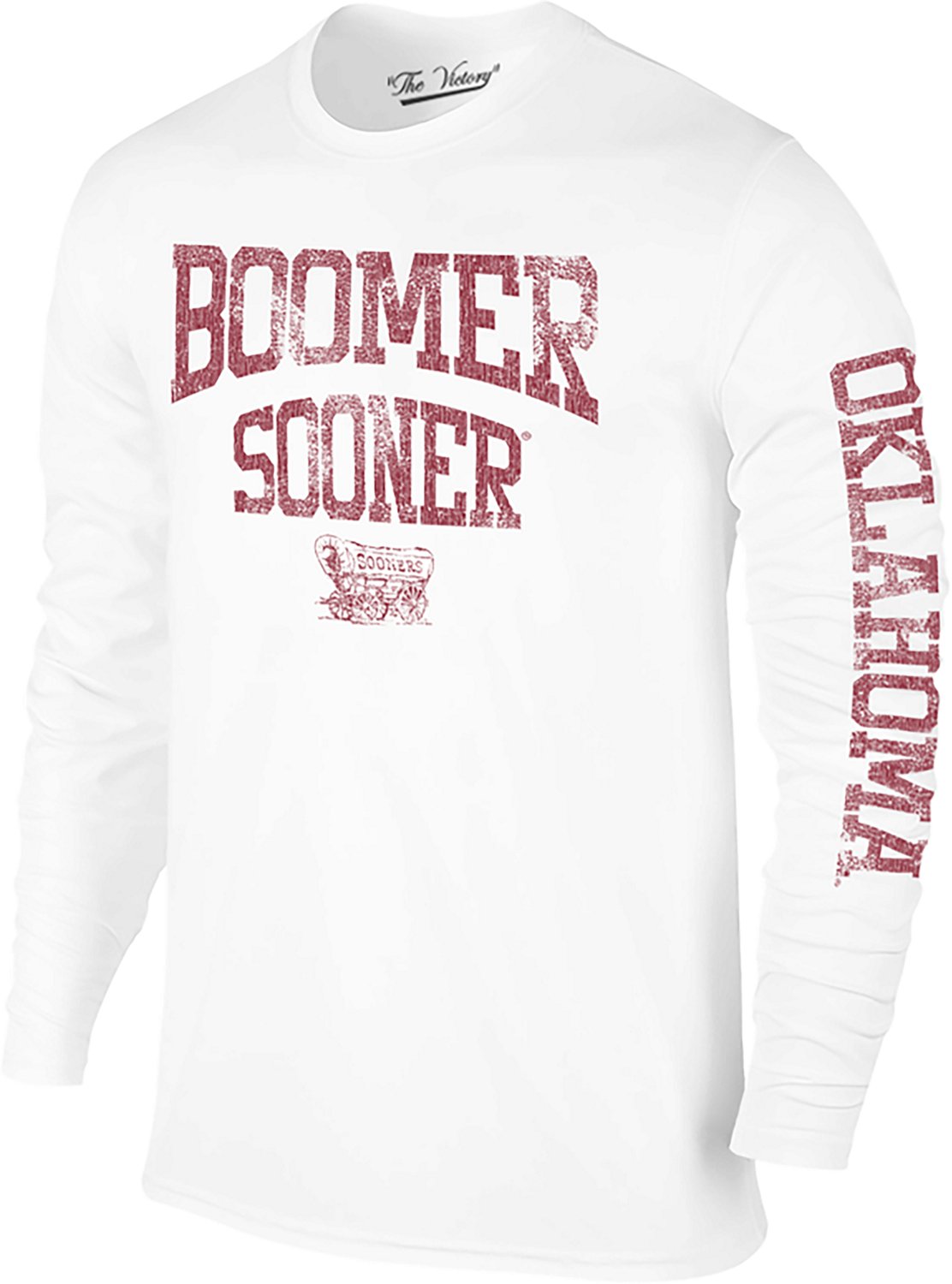 The Victory Men’s University of Oklahoma Boomer Sooner Arch Sleeve 2 Hit Long Sleeve T-shirt