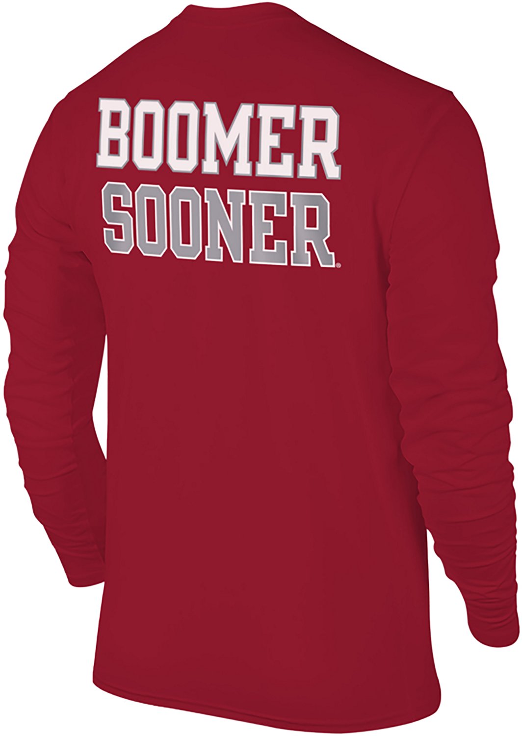 WILDCAT RETRO Men's Oklahoma Sooners Primary Logo Chest 2 Hit Long Sleeve T-shirt - view number 5