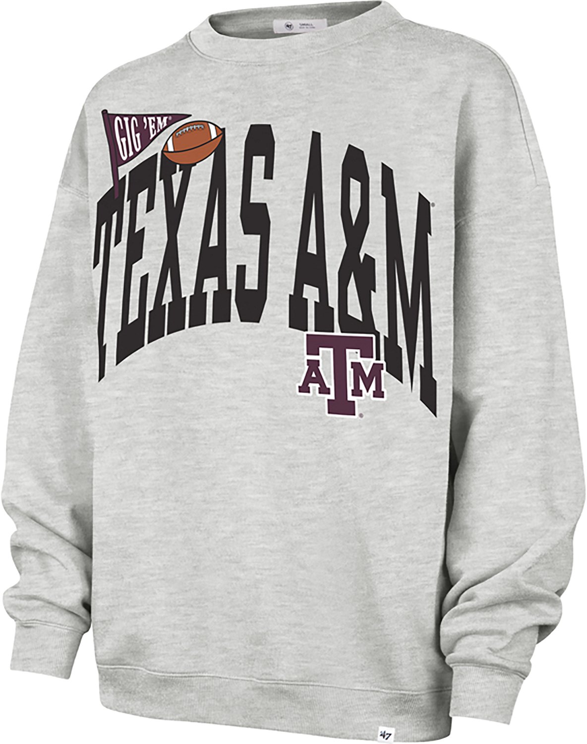 '47 Women's Texas A&M Aggies Arched Icon Oversized Crew Sweatshirt