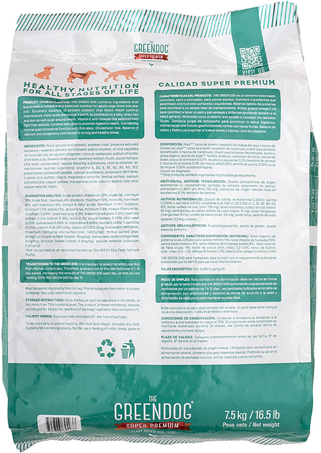 The Green Dog Super Premium Puppies 16.5 lb Dog Food Bag - view number 3