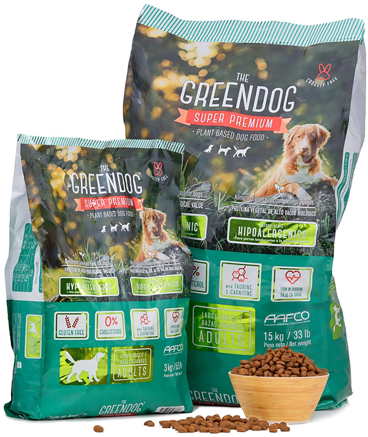 The Green Dog Super Premium Adult Regular Bite 33 lb Dog Food Bag