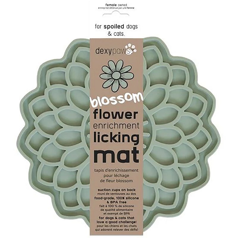 Dexypaws Sage Green Blooming Blossom Enrichment Lick Mat