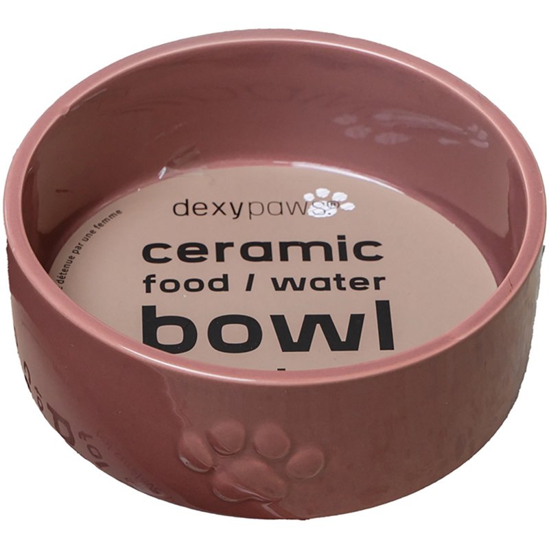 Flat River Group DexyPaws Blush Pink Ceramic Dog Bowl 26oz