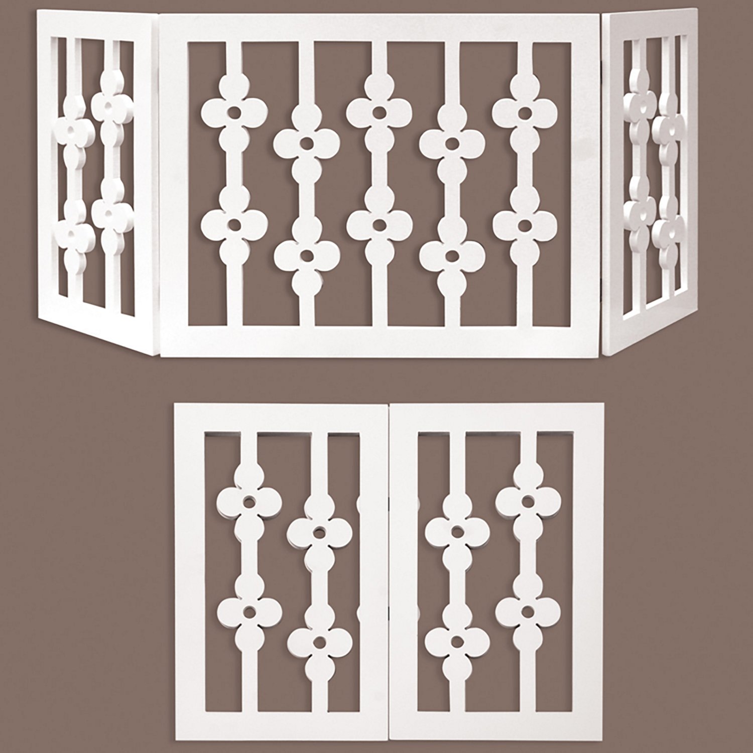 Etna Wooden White Floral Pet Gate - view number 2