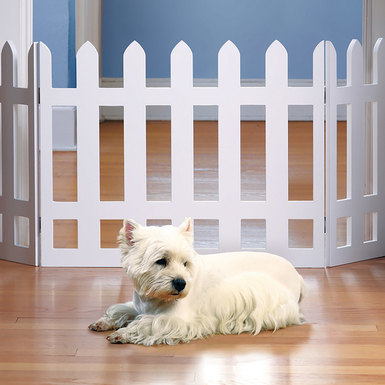 Etna Wooden White Picket Fence Pet Gate - view number 2