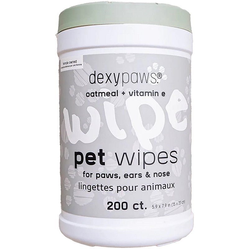 Flat River Group DexyPaws Oatmeal & Vitamin E Cleansing Wipes 200ct Canister