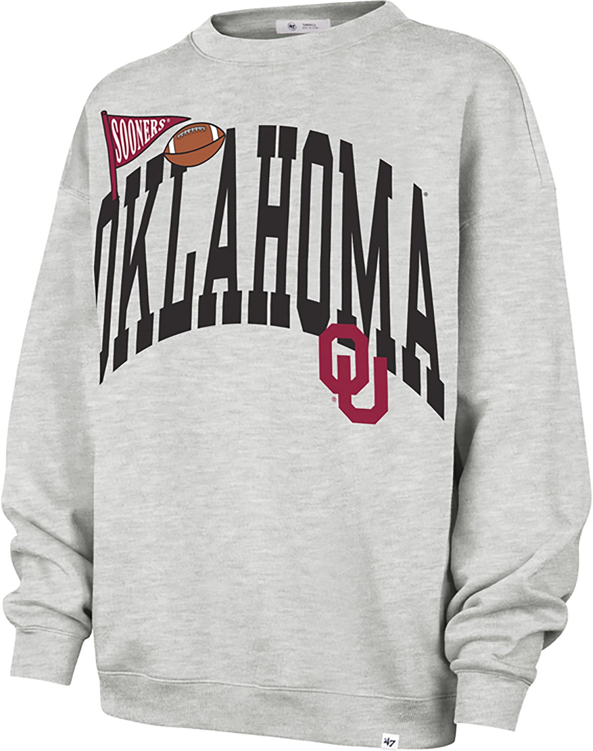 '47 Women's Oklahoma Sooners Arched Icon Oversized Crew Sweatshirt