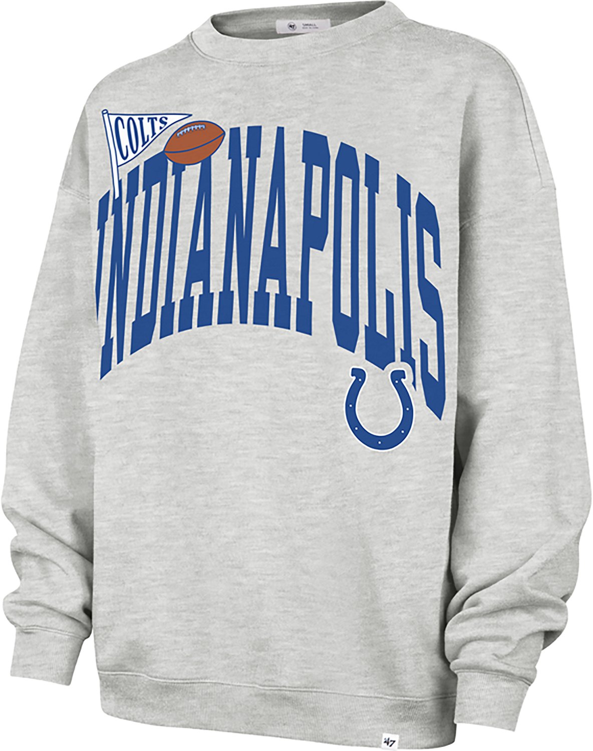 '47 Women's Indianapolis Colts Arched Icon Oversized Long Sleeve Crewneck Sweatshirt