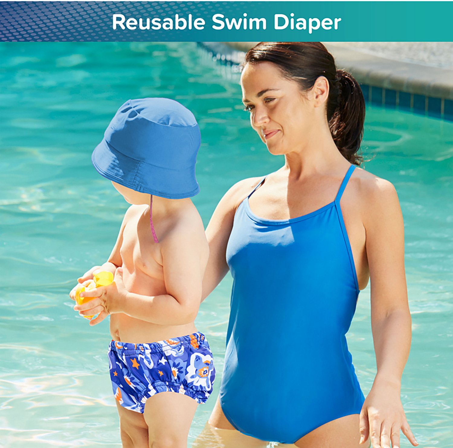 Aqua Leisure Boys’ Blue Turtles SplashGuard Reusable Swim Diaper  - view number 2