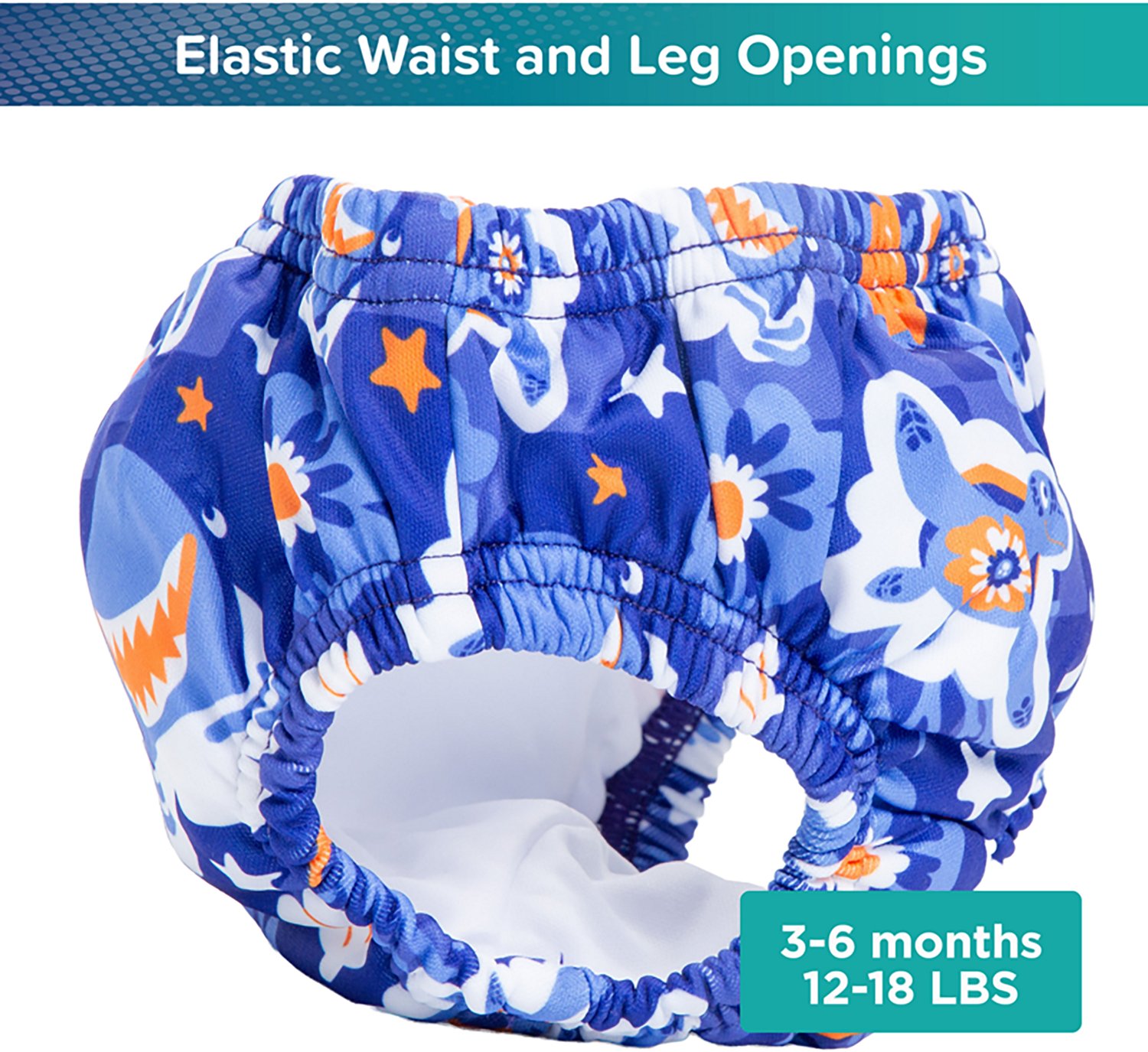 Aqua Leisure Boys’ Blue Turtles SplashGuard Reusable Swim Diaper  - view number 4