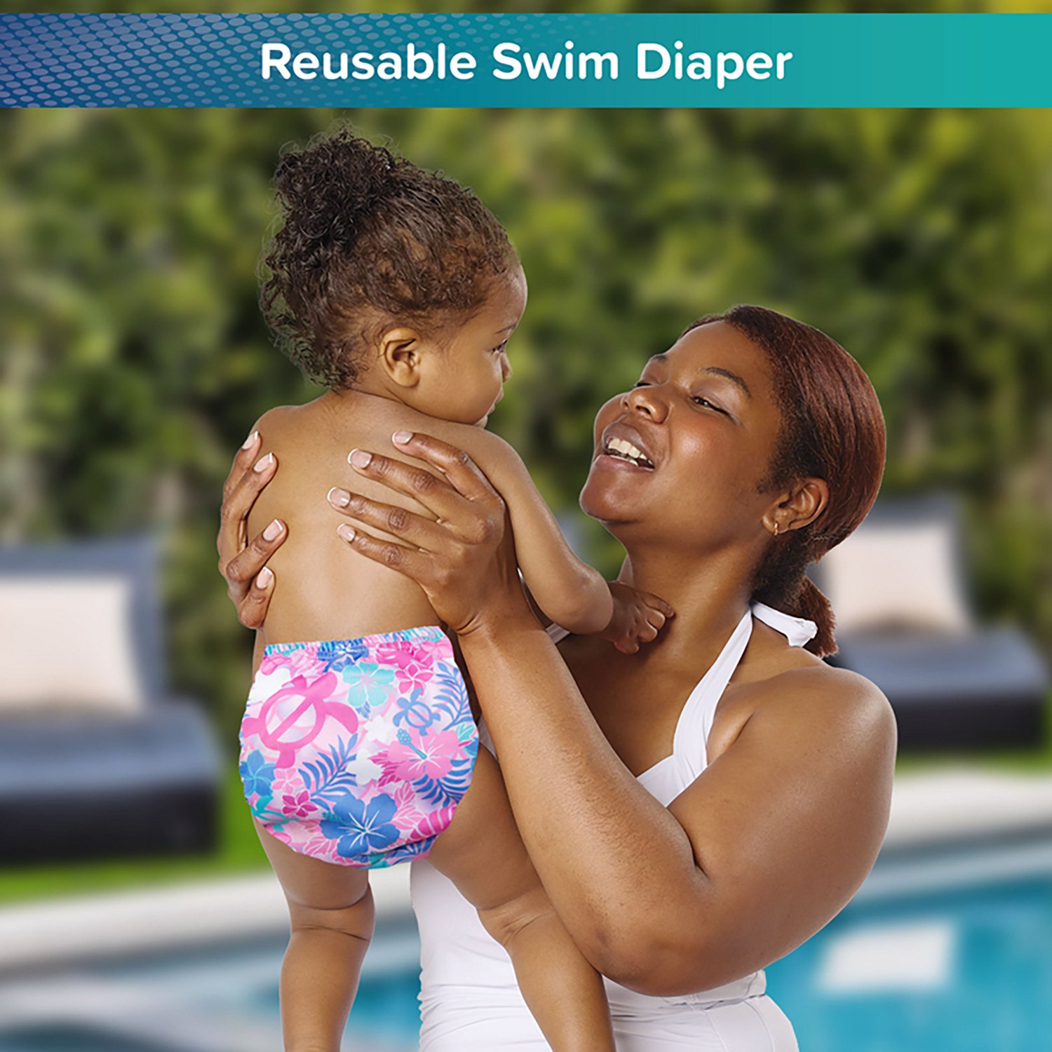 Aqua Leisure Girls’ Pink Turtles SplashGuard Reusable Swim Diaper  - view number 2