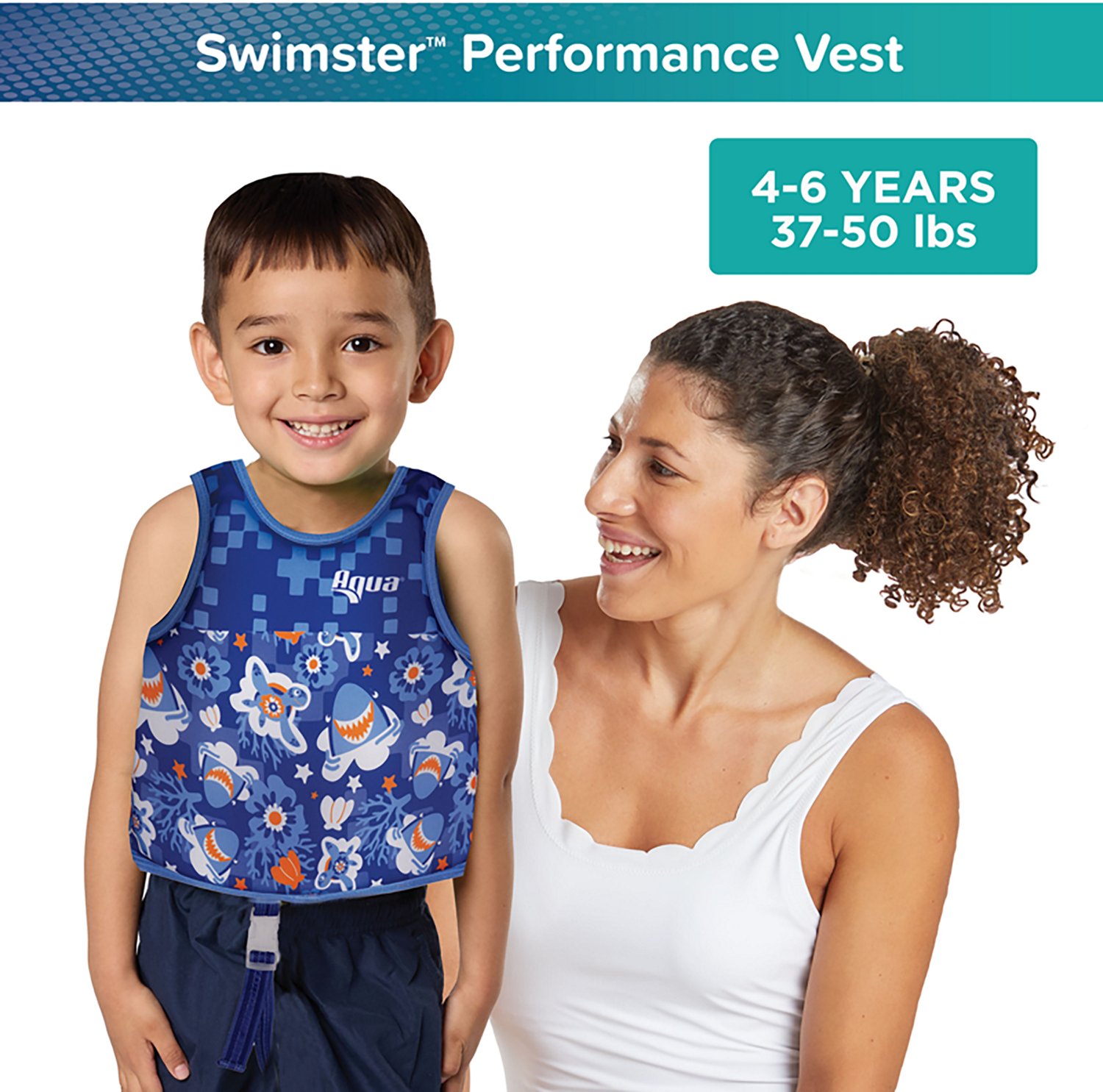 Aqua Leisure Boys’ Blue Turtles SwimSchool Swim Trainer Vest - view number 2