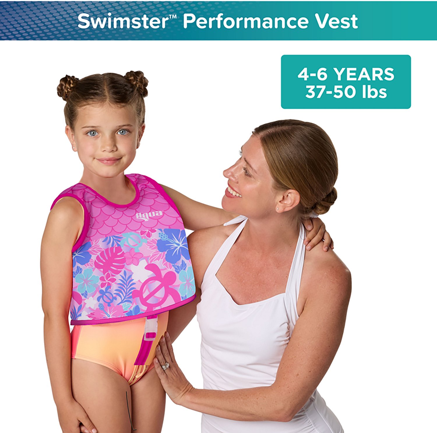 Aqua Leisure Girls’ Pink Turtles SwimSchool Swim Trainer Vest - view number 2