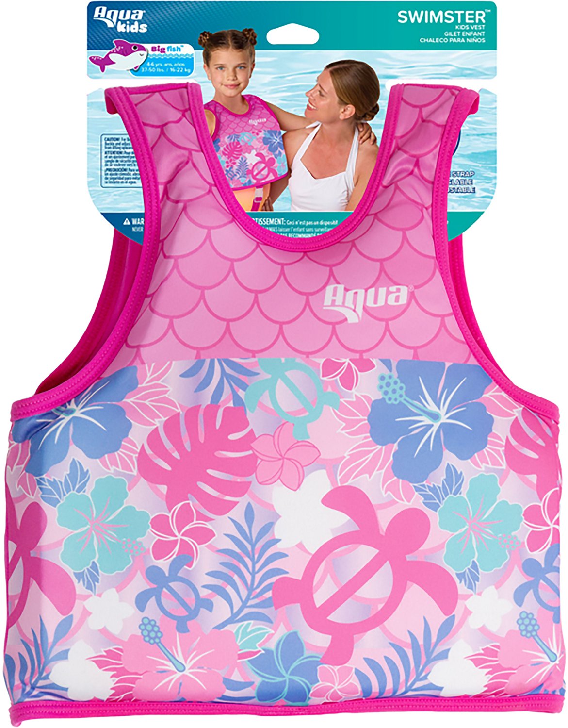 Aqua Leisure Girls’ Pink Turtles SwimSchool Swim Trainer Vest - view number 6