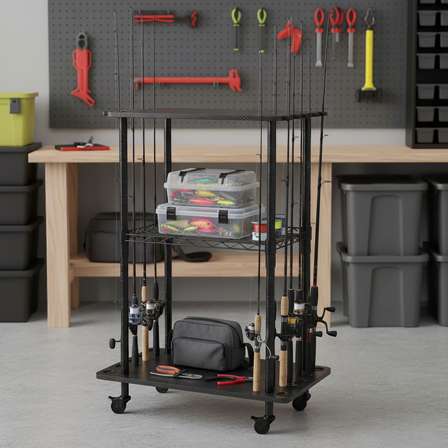 Rush Creek 24 in 12-Rod Fishing Tackle Cart                                                                                      - view number 8