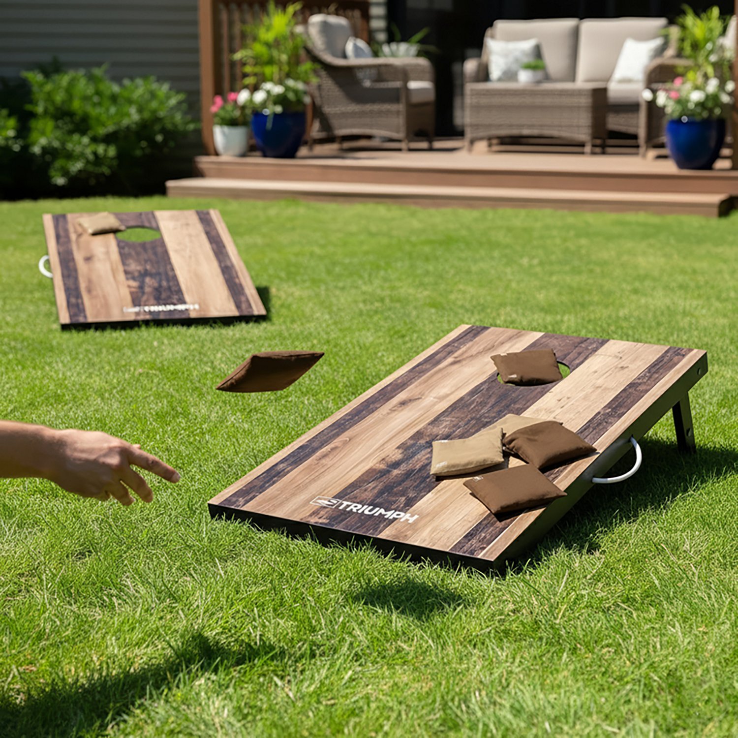 Triumph Rally Stripe Cornhole Set