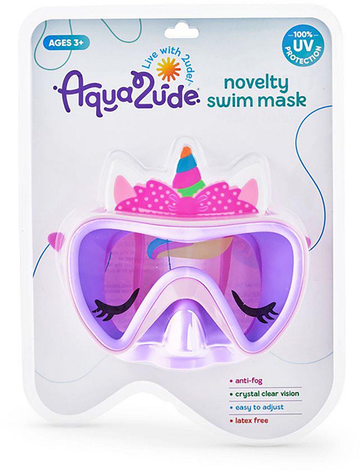 Aqua2ude Kids' Unicorn Bow Multi Mask Swim Goggles - view number 3