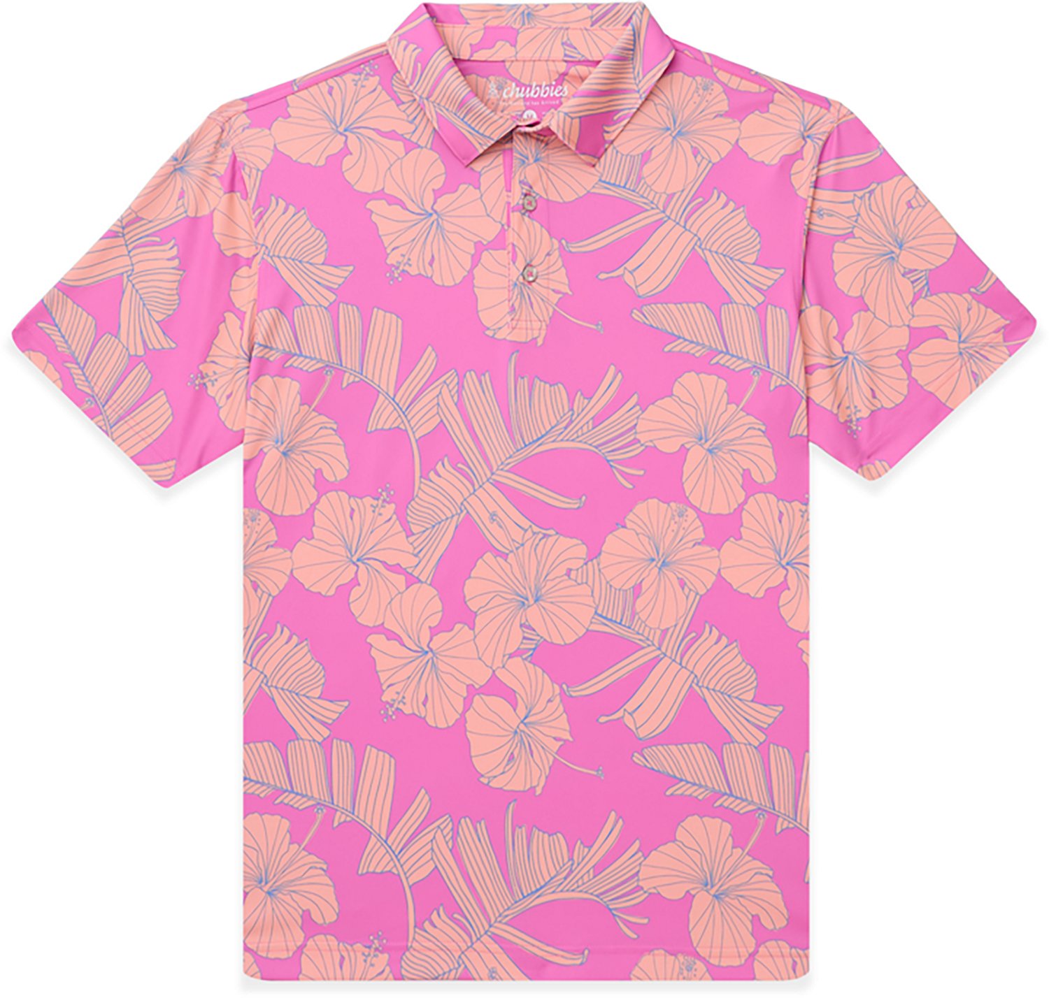 Chubbies Men's The Flamingo Flora Performance Polo Shirt