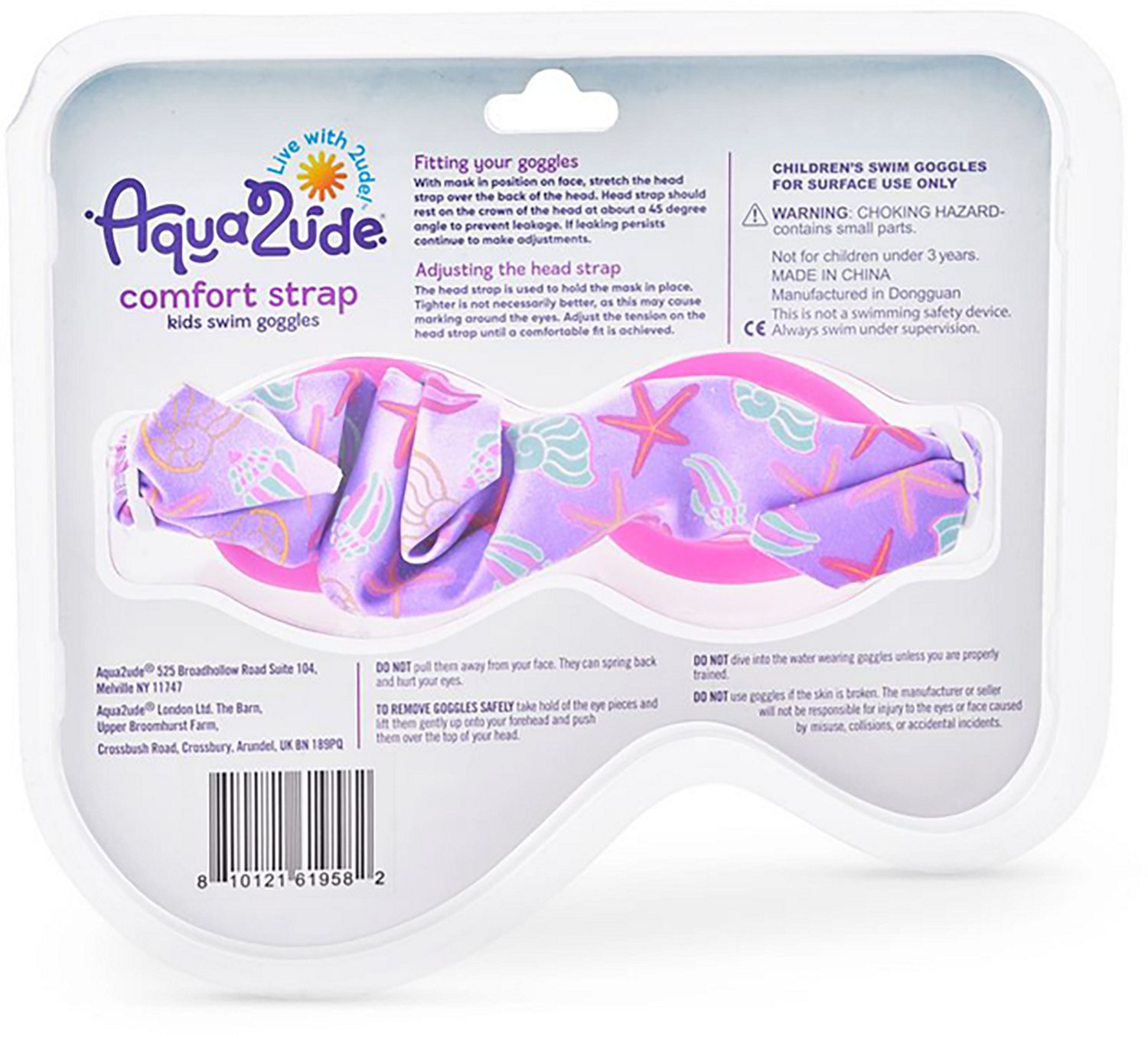 Aqua2ude Kids' Fabric Strap Shell Swim Goggles - view number 4