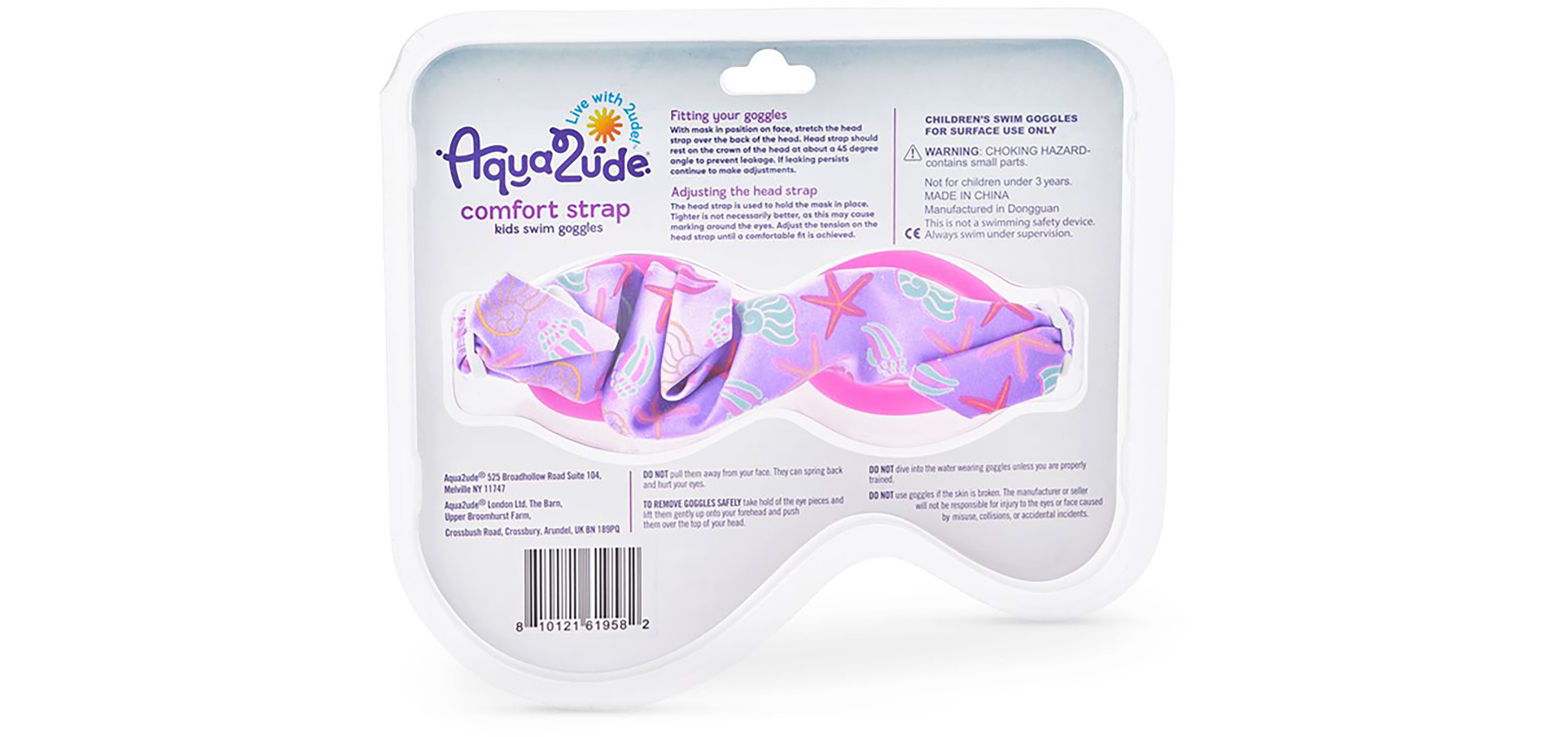 Aqua2ude Kids' Fabric Strap Shell Swim Goggles