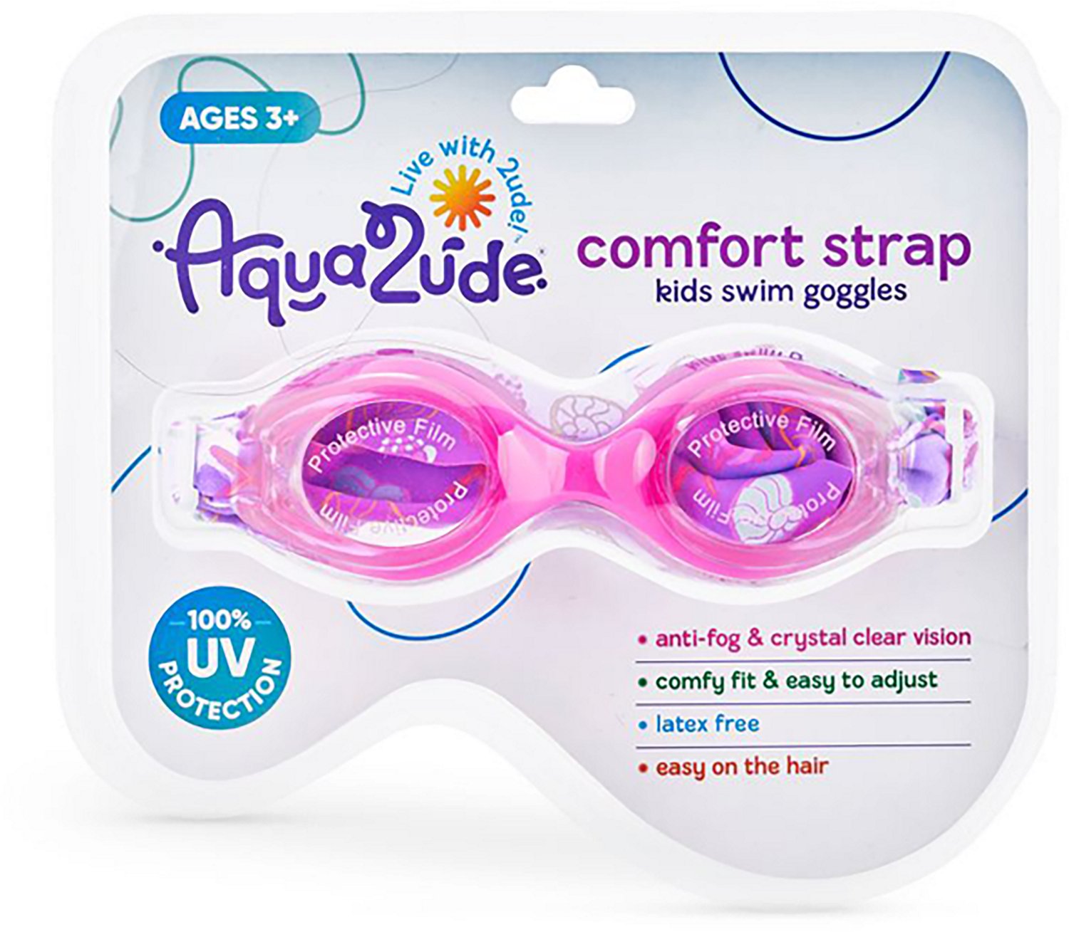 Aqua2ude Kids' Fabric Strap Shell Swim Goggles - view number 5