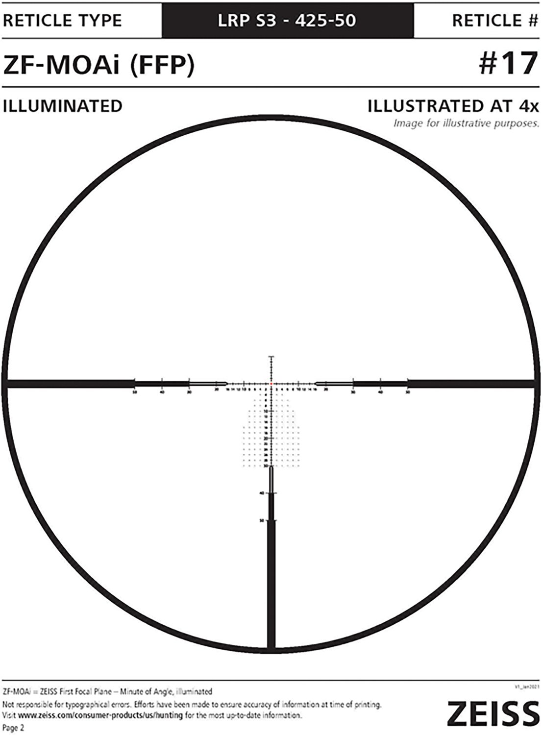 Zeiss LRP S3 ZF-MOAi Reticle 4–25 x 50 Riflescope - view number 5