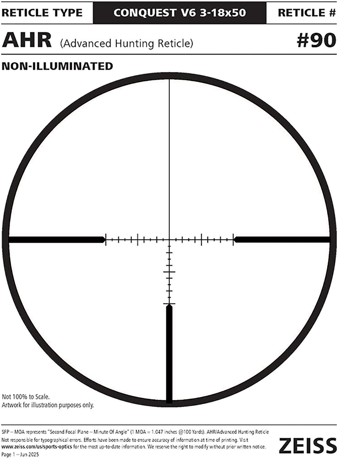 Zeiss Conquest V6 AHR Reticle 3-18 x 50 Riflescope - view number 3