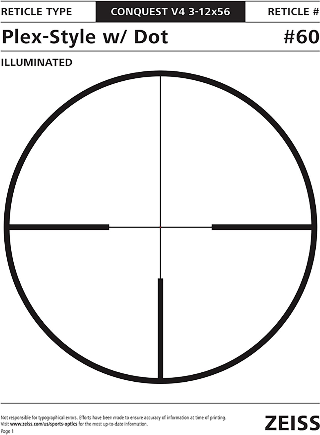 Zeiss Conquest V4 Plex Illuminated Reticle 3-12 x 56 Riflescope - view number 4