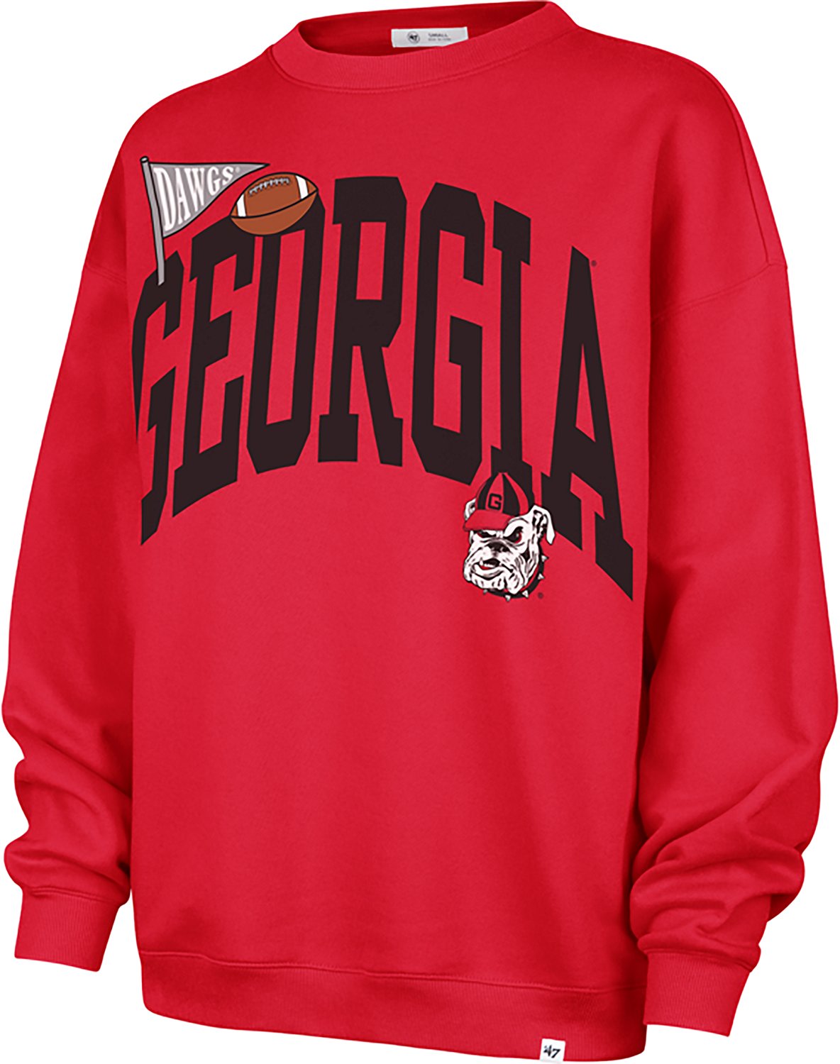 '47 Women's Georgia Bulldogs Arched Icon Oversized Crew Sweatshirt